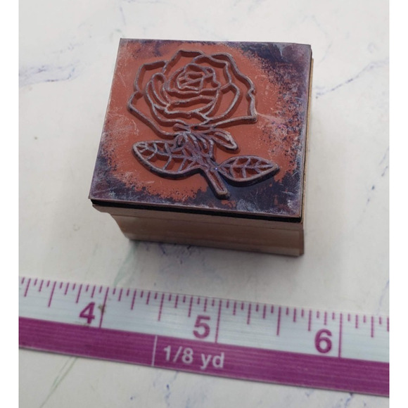 Romantic Single Rose Stem Wood Mounted Rubber Stamp - Picture 6 of 7